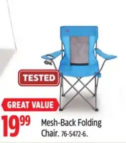 Canadian Tire Outbound Mesh-Back Folding Chair offer
