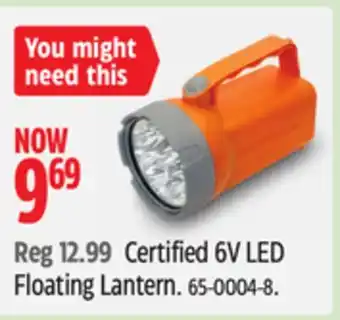 Canadian Tire Certified 6V LED Floating Lantern offer