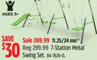 Canadian Tire SportsPower 7-Station Metal Swing Set offer