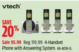 Canadian Tire Vtech 4-Handset Phone with Answering System offer