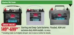 Canadian Tire Deep Cycle Batteries offer