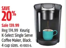 Canadian Tire Keurig K-Select Single Serve Coffee Maker, Black offer