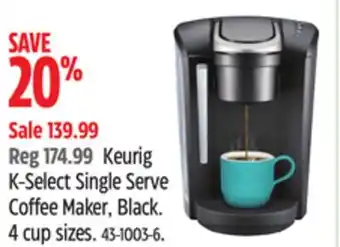 Canadian Tire Keurig K-Select Single Serve Coffee Maker, Black offer