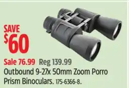 Canadian Tire Outbound 9-27x 50mm Zoom Porro Prism Binoculars offer