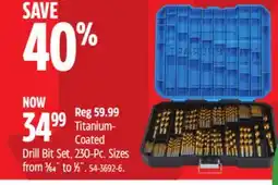 Canadian Tire Mastercraft Titanium- Coated Drill Bit Set, 230-Pc offer