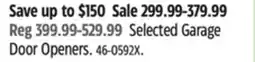 Canadian Tire Selected Garage Door Openers offer