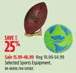 Canadian Tire Selected Sports Equipment offer