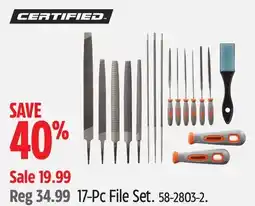 Canadian Tire Certified 17-Pc File Set offer