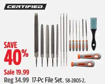 Canadian Tire Certified 17-Pc File Set offer