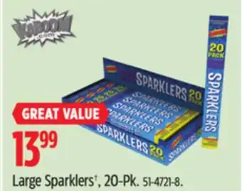Canadian Tire Large Sparklers†, 20-Pk offer