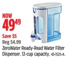 Canadian Tire ZeroWater Ready-Read Water Filter Dispenser offer