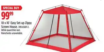 Canadian Tire 10 x 10´ Easy Set-up Zippy Screen House offer