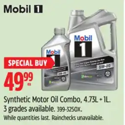 Canadian Tire Mobil 1 Synthetic Motor Oil Combo, 4.73L + 1L offer