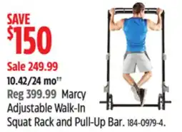Canadian Tire Marcy Adjustable Walk-In Squat Rack and Pull-Up Bar offer