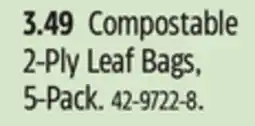 Canadian Tire Compostable Compostable 2-Ply Leaf Bags offer