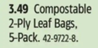 Canadian Tire Compostable Compostable 2-Ply Leaf Bags offer
