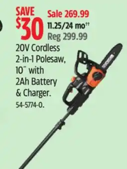 Canadian Tire 20V Cordless 2-in 1 Polesaw offer