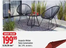Canadian Tire CANVAS Acapulco Wicker Patio Conversation Set offer