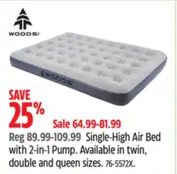 Canadian Tire Single-High Air Bed with 2-in-1 Pump offer