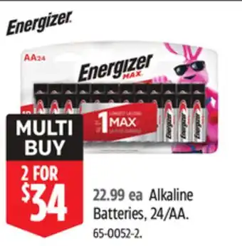 Canadian Tire Alkaline Batteries, 24/AA offer