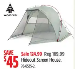 Canadian Tire Woods Hideout Screen House offer