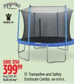 Canadian Tire jumptek 15´ Trampoline and Safety Enclosure Combo offer