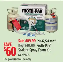 Canadian Tire Froth-Pak Sealant Spray Foam Kit offer
