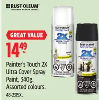 Canadian Tire RUST-OLEUM Painter's Touch 2X Ultra Cover Spray Paint, 340g offer