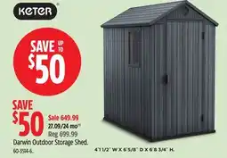 Canadian Tire keter Darwin Outdoor Storage Shed offer
