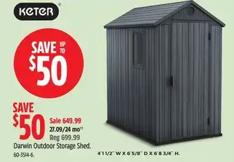 Canadian Tire keter Darwin Outdoor Storage Shed offer
