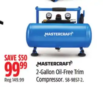 Canadian Tire Mastercraft 2-Gallon Oil-Free Trim Compressor offer