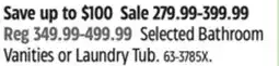 Canadian Tire Canvas Selected Bathroom Vanities or Laundry Tub offer