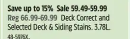 Canadian Tire Deck Correct and Selected Deck & Siding Stains offer