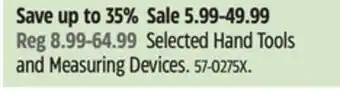 Canadian Tire Irwin Selected Hand Tools and Measuring Devices offer