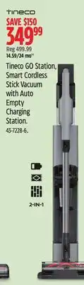 Canadian Tire Tineco GO Station, Smart Cordless Stick Vacuum with Auto Empty Charging Station offer