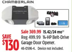 Canadian Tire Chamberlain 3⁄4-HP Belt-Drive Garage Door Opener offer