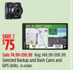 Canadian Tire Evenflo Selected Backup and Dash Cams and GPS Units offer