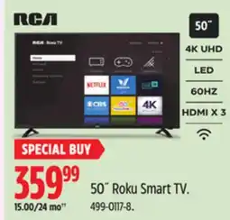 Canadian Tire RCA 50˝ Roku Smart TV offer