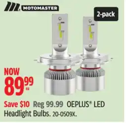 Canadian Tire Motomaster OEPLUS LED Headlight Bulbs offer