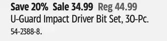 Canadian Tire CRESCENT U-Guard Impact Driver Bit Set offer