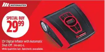 Canadian Tire MOTOMASTER 12V Digital Inflator with Automatic Shut-Off offer