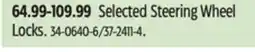 Canadian Tire Selected Steering Wheel Locks offer