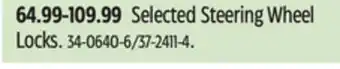 Canadian Tire Selected Steering Wheel Locks offer