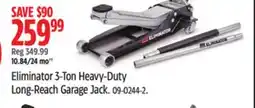 Canadian Tire Motomaster Eliminator 3-Ton Heavy-Duty Long-Reach Garage Jack offer
