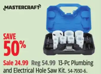 Canadian Tire Mastercraft Plumbing and Electrical Hole Saw Kit offer