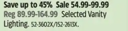 Canadian Tire Selected Vanity Lighting offer