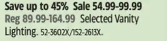Canadian Tire Selected Vanity Lighting offer
