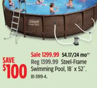 Canadian Tire Coleman Steel-Frame Swimming Pool offer