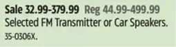 Canadian Tire Selected FM Transmitter or Car Speakers offer