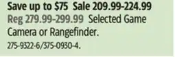 Canadian Tire Selected Game Camera or Rangefinder offer